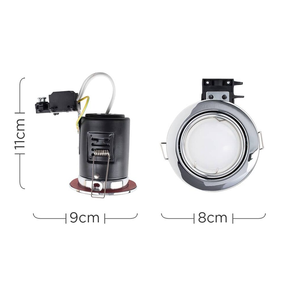 image 1 of ValueLights Downlight Tiltable Fire Rated Chrome Ceiling Light Fitting 20 Pack