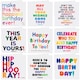 image 1 of Quotable Birthday Greetings Cards Rainbow 9 Multipack Assorted