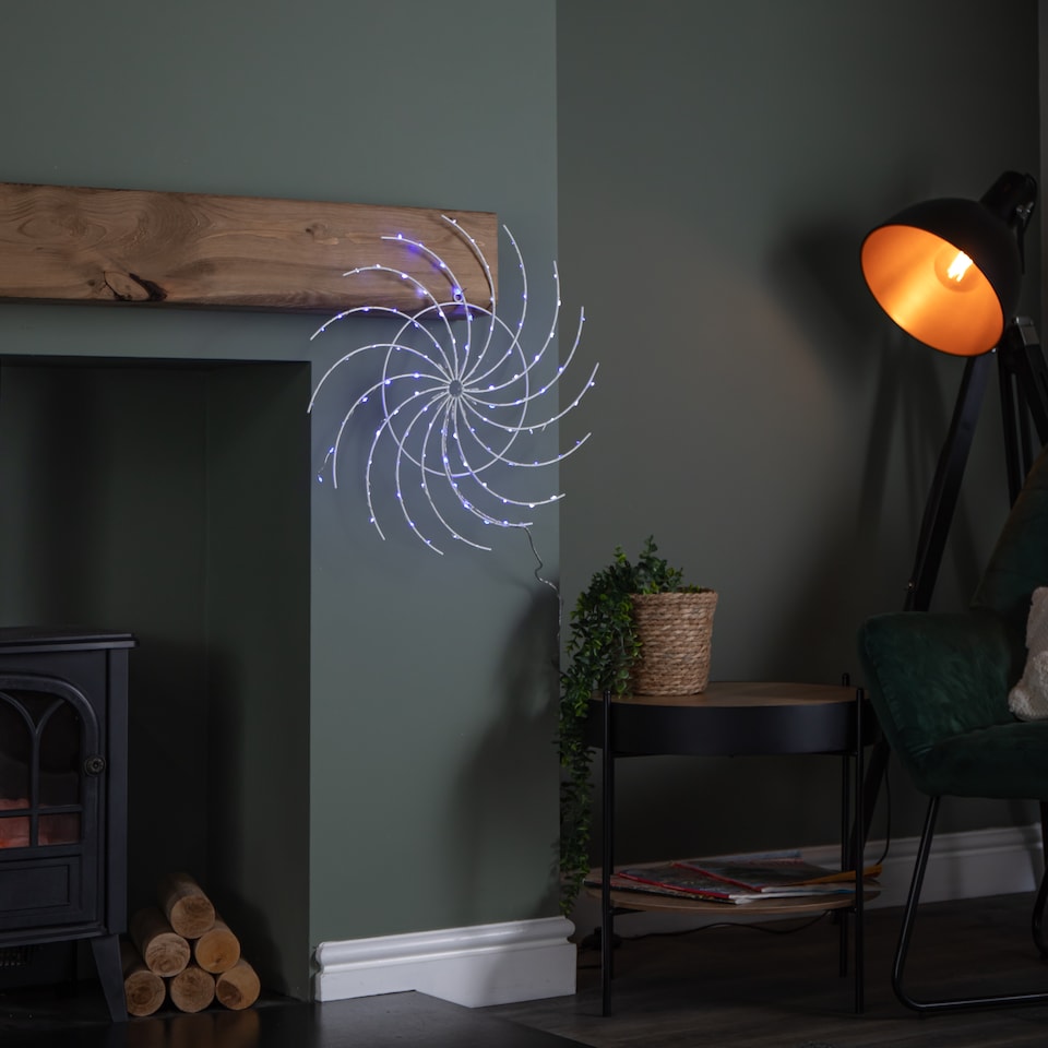 image 1 of 50cm Light up Christmas Catherine Wheel with 96 Blue and White LEDs