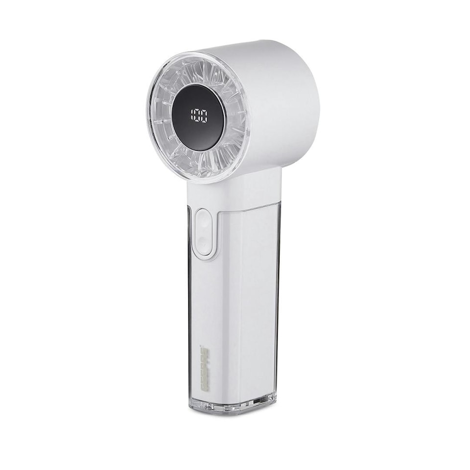 image 1 of GEEPAS Mini Digital Portable Handheld USB Fan - White