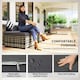 image 4 of Outsunny 5 Pieces Rattan Sofa Set Wicker Sectional Cushion Patio Grey Garden