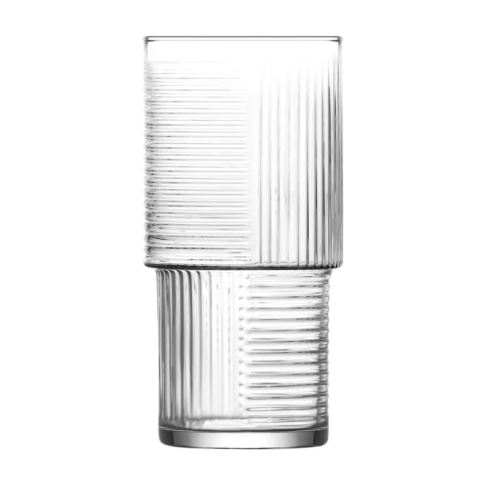 image 1 of LAV 12pc Helen Stacking Highball Glasses & Whisky Tumblers Set | Clear | Clear | 12