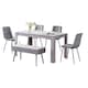 image 1 of Dining Table with Bench and 4 Grey Velvet Chairs  Grey Wood Dining Set