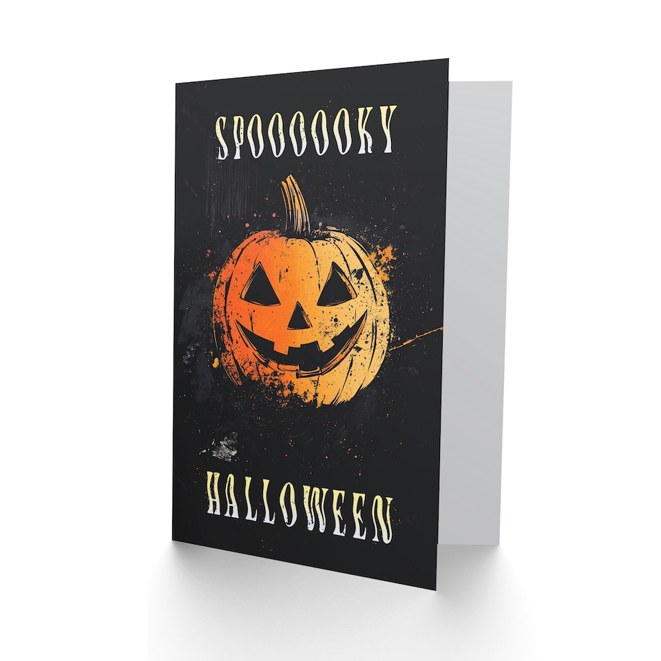 image 1 of Pumpkin Jack o Lantern Fun Spooky Scary Haunted Halloween Card