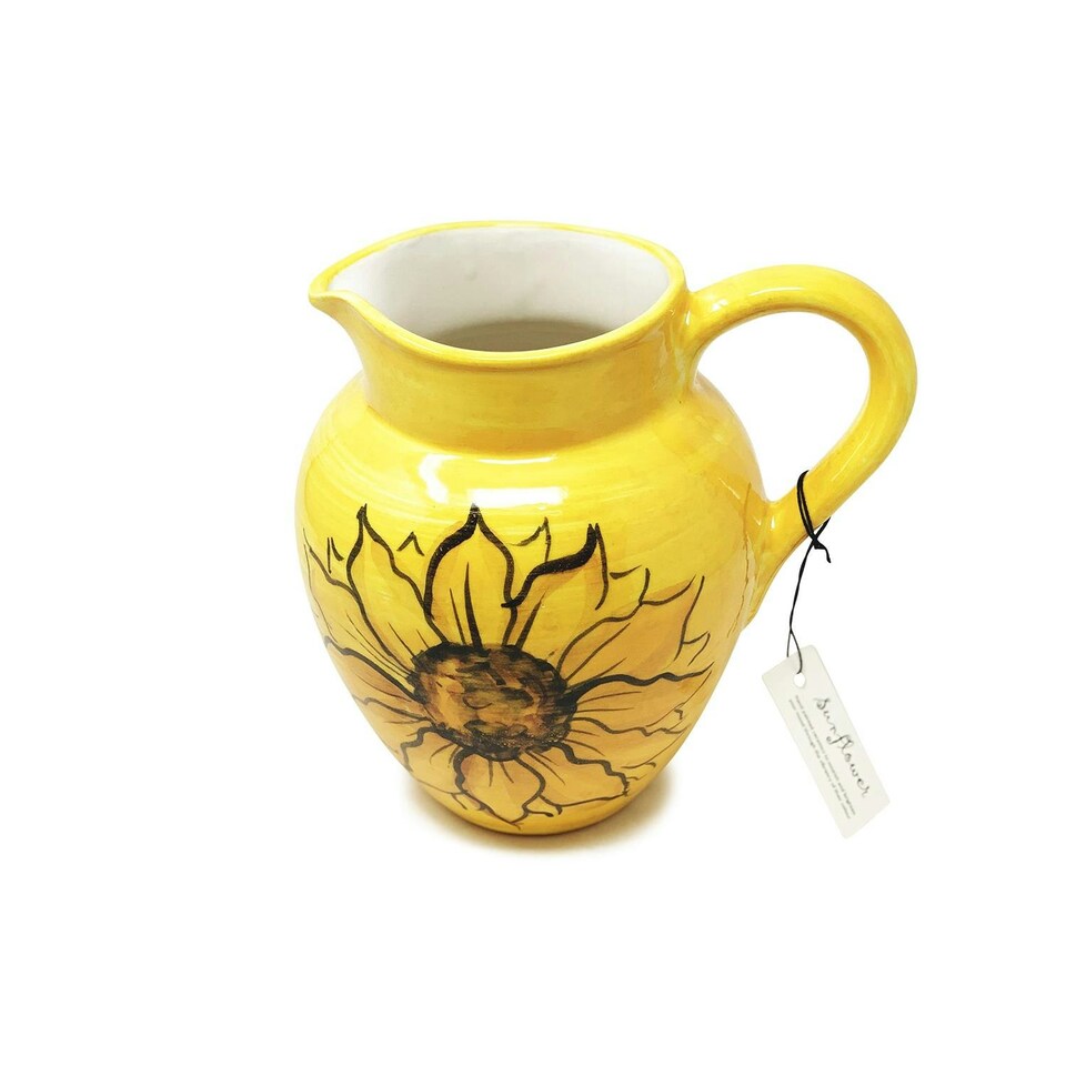 image 1 of Verano Spanish Ceramics Sunflower Large Jug - 21cm Yellow