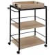 image 2 of Drinks Trolley Worcester - 3 shelves and removable tray, 4 swivel castors with parking brake | Brown | industrial wood light, oak Sonoma | 65 x 41,50 x 87 cm | 1