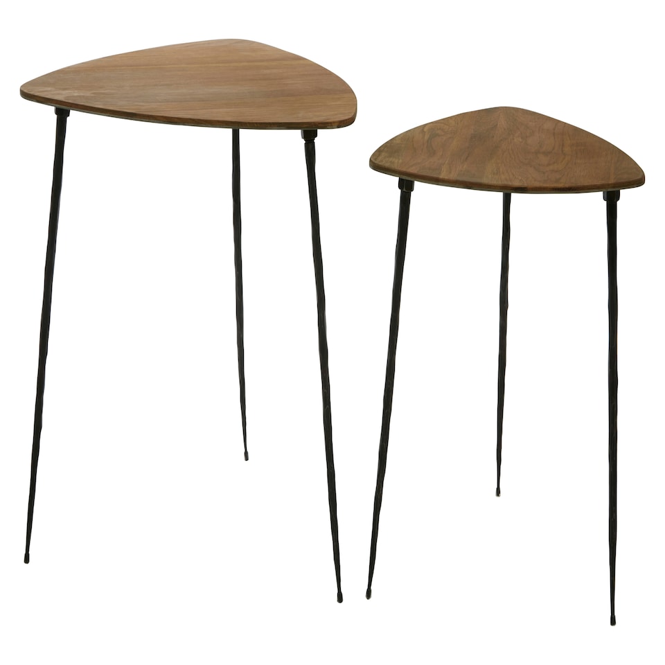 image 1 of Interiors by Premier Stylish Set Of 2 Nesting Side Tables, Functional Small Table For Livingroom, Versatile Side Table By Couch Brown