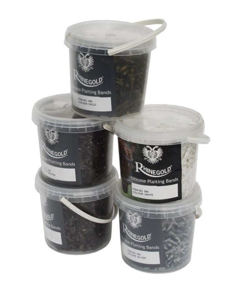 Rhinegold Silicone Plaiting Bands & Tub Black | Size: One Size
Colour: Black