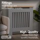 image 3 of Small Grey Wooden Slatted Grill Radiator Cover MDF Cabinet