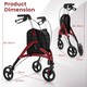 image 2 of COSTWAY Lightweight Walker for Seniors Foldable Rollator Walker-Red