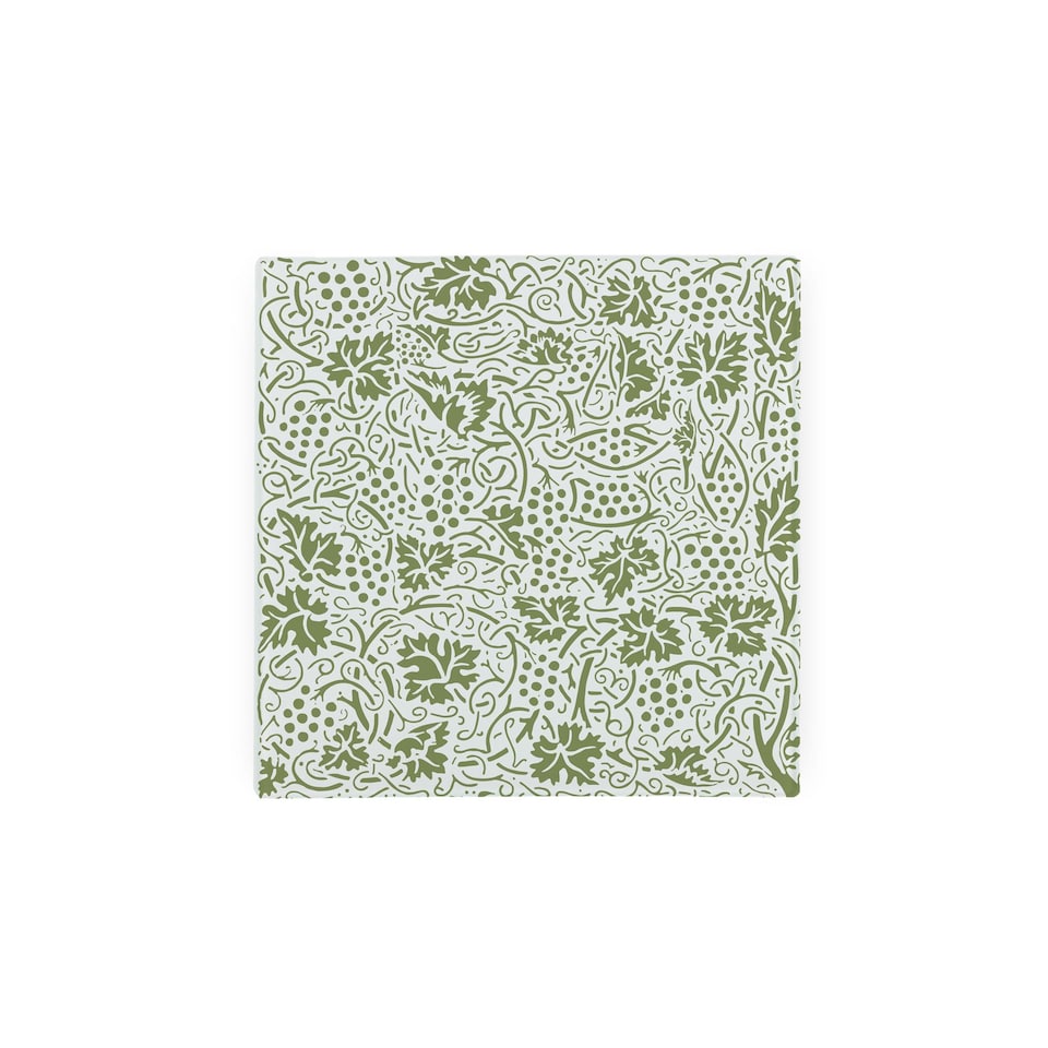 image 1 of Green Oak Leaves & Berries Glass Hot Pot Stand - Heat Resistant Non-Slip Trivet