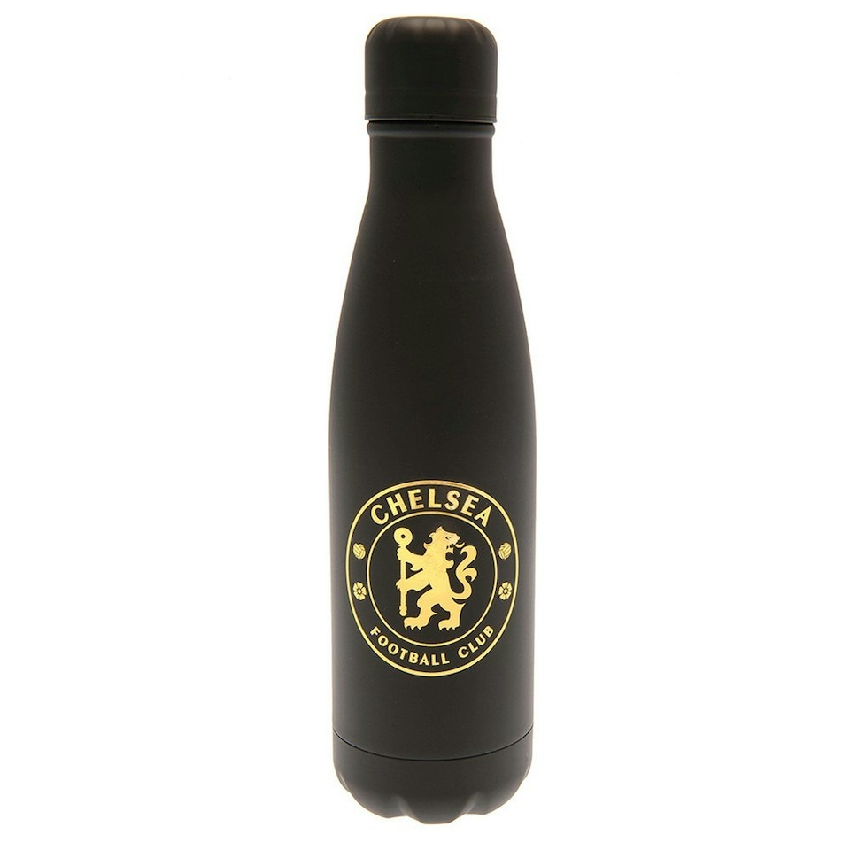 image 1 of Chelsea FC Thermal Flask - Black/Gold - One Size