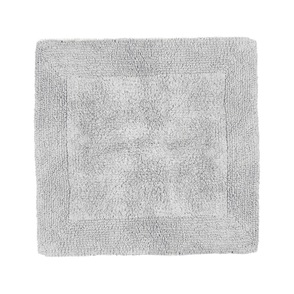 image 1 of Heavyweight Reversible Square Bath Mat Silver | Dove Grey