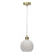 image 2 of Confetti - Glass Globe with Satin Brass Pendant Fitting