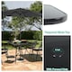 image 5 of Living and Home Metallic and Tempered Glass Garden Table with Parasol Hole Outdoor