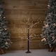 image 7 of 4ft (1.2m) Tall Light up Black Micro Dot Christmas Tree with 400 Warm White LEDs and Remote Control