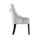 image 3 of Single Velvet Dining Chair Ergonomic Scoop Knockerback & Button Tufted Wood Legs Grey | Light Grey