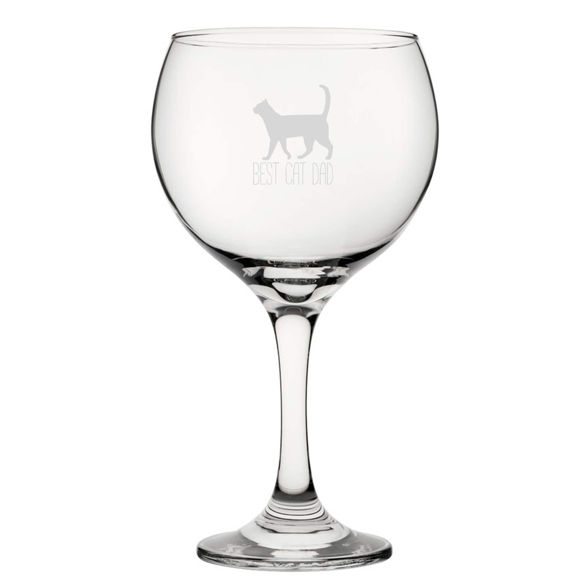 Personalised Best Cat Mum Engraved Gin Balloon Cocktail Glass