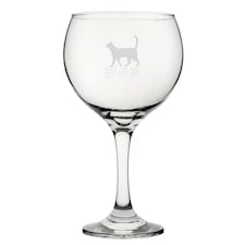 Personalised Best Cat Mum Engraved Gin Balloon Cocktail Glass