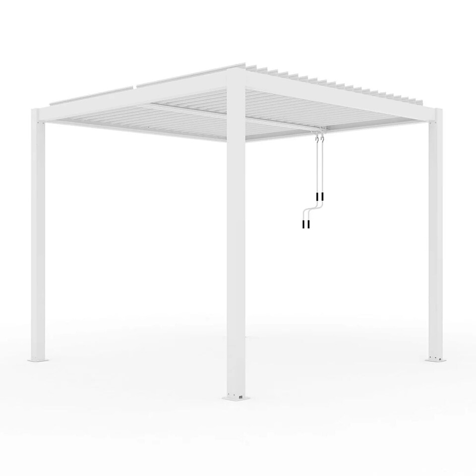 image 1 of Deluxe White Veranda with Louvered Shutter Roof 3m x 6m