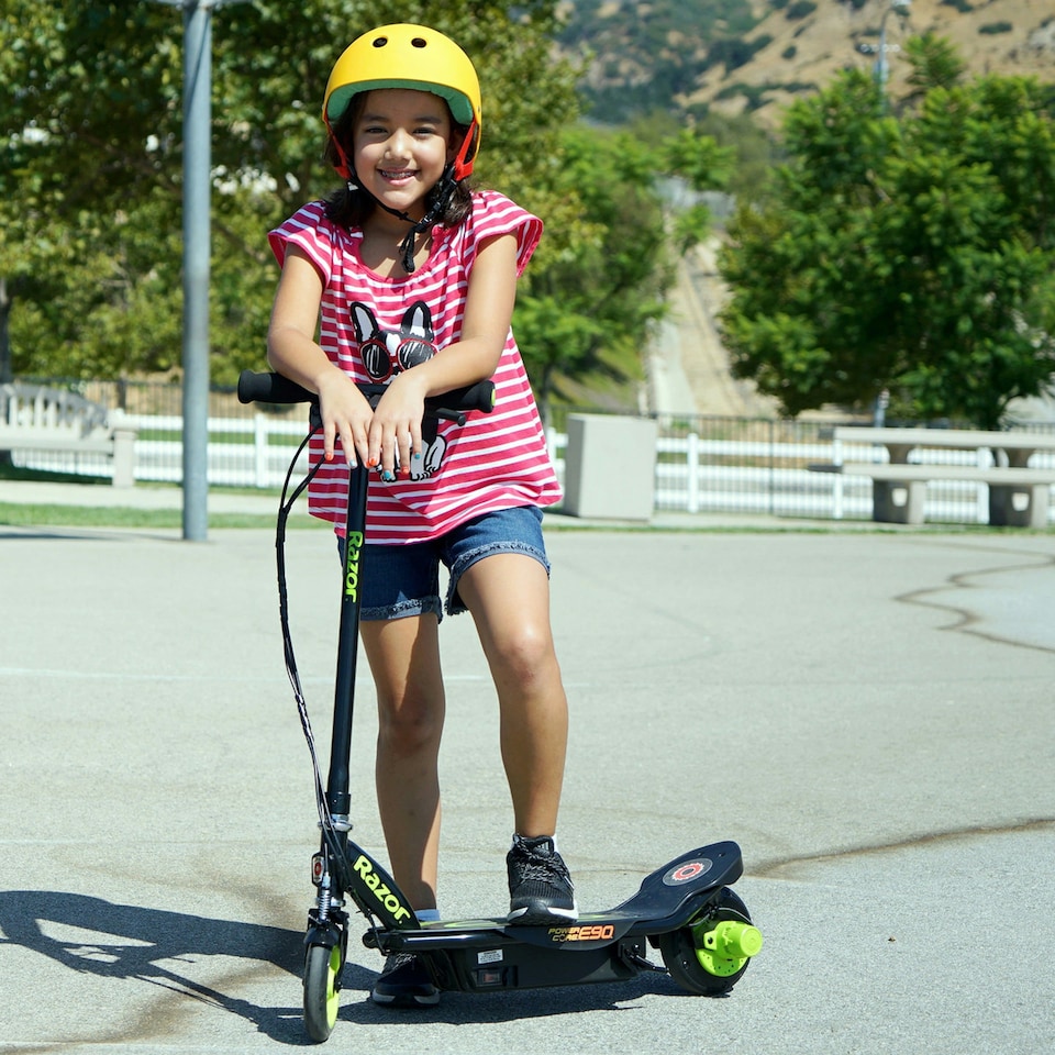 image 1 of Razor PowerCore E90 Electric Scooter for Kids - Blue