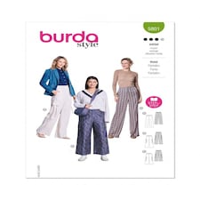 Burda 5801 Paper Sewing Pattern – Women’s Trousers, Sizes 10–20 (36–46), Intermediate