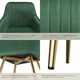 image 5 of Dining Chair Marilyn - quilted velvet, continuous backrest, gold steel legs - per piece Green | Dark Green/Gold
