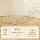 image 3 of HOMCOM 3ft Metal Single Platform Bed Frame w/ Underbed Storage Headboard White
