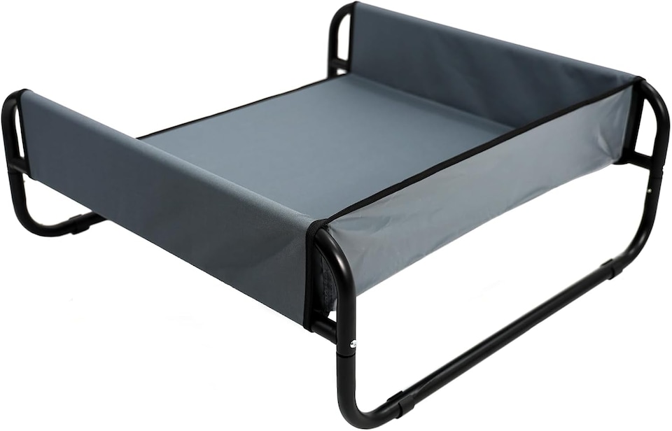 image 1 of Actiaspet Elevated Dog Bed Steel Frame Raised Pet Cot Black or Grey (Grey, Medium)