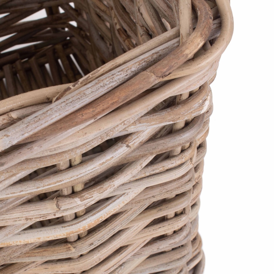 image 1 of Square Kubu Grey Rattan Storage Basket | Grey | Grey | One Size