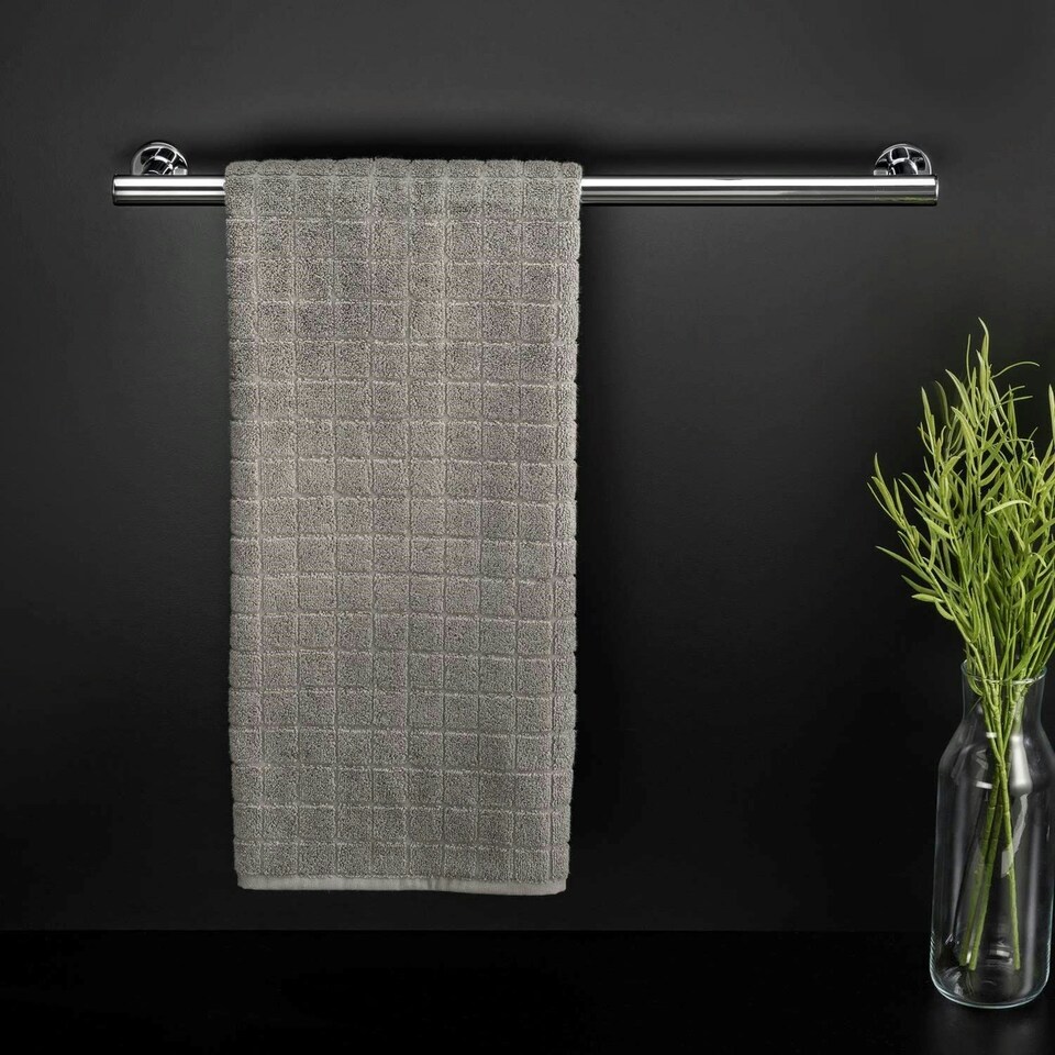 image 1 of Cosmic Wall Mounted Towel Rail Bar Design & Lightweight Silver for Bathroom