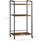 image 5 of HOMCOM 3-Tier Printer Stand, Utility Cart, Rolling Trolley with Adjustable Shelves with Lockable Wheels for Home Office, Rustic Brown