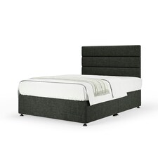 Memory Maestro Memory Foam Charcoal Linen Divan Set And Milan Headboard Small Single