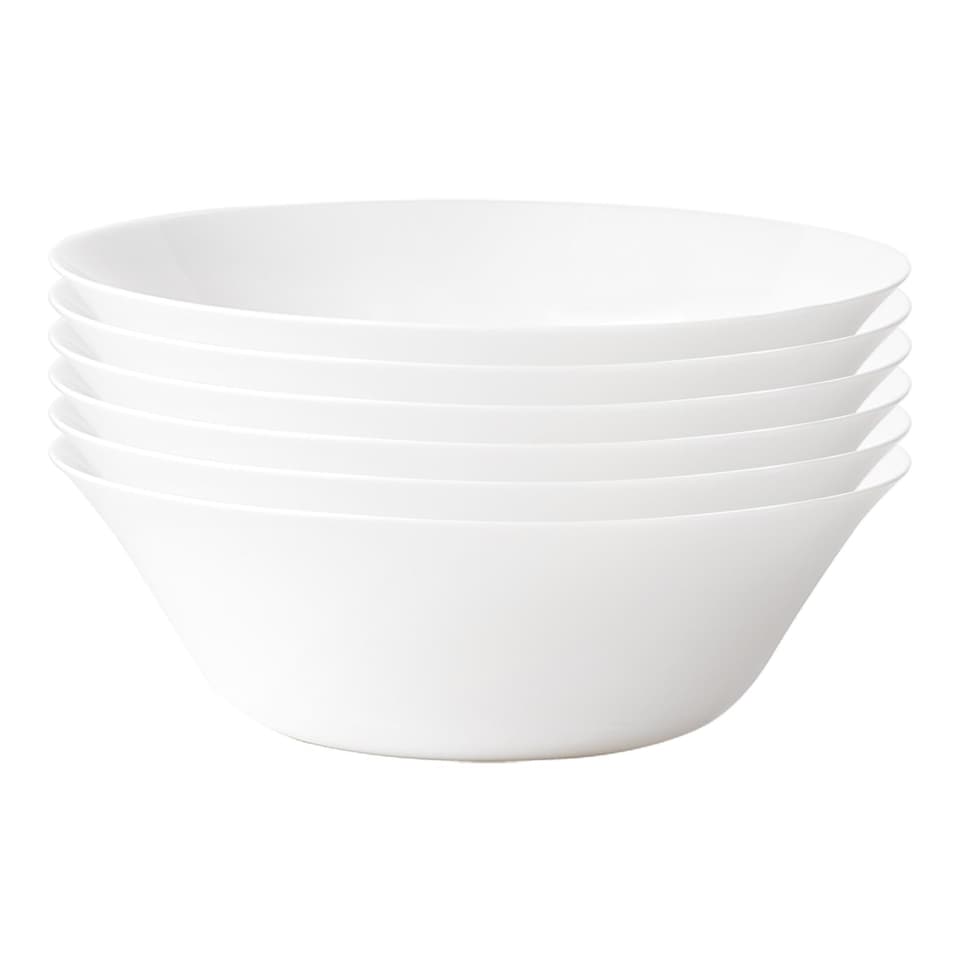 image 1 of Bormioli Rocco White Moon Glass Serving Bowls - 27cm - Pack of 6 | White | White