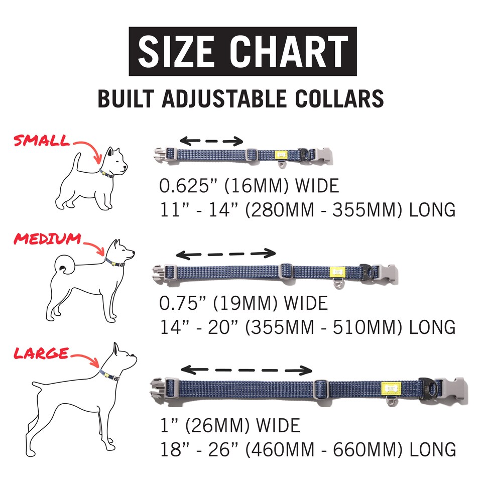 image 1 of BUILT PET Small NightSafe™ Reflective Adjustable Dog Collar, Blue