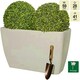 image 4 of Primrose Stone Effect Resin Planter Indoor Outdoor Rectangular in White 59cm