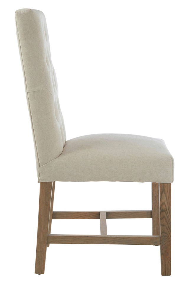 image 1 of Orsina Elegant Upholstered Beige Linen Dining Chair, Comfortable Modern Dining Chair, Durable Small Modern Chair