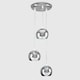 image 3 of ValueLights Retro Silver Chrome 3 Way Droplet Pendant Ceiling Light
