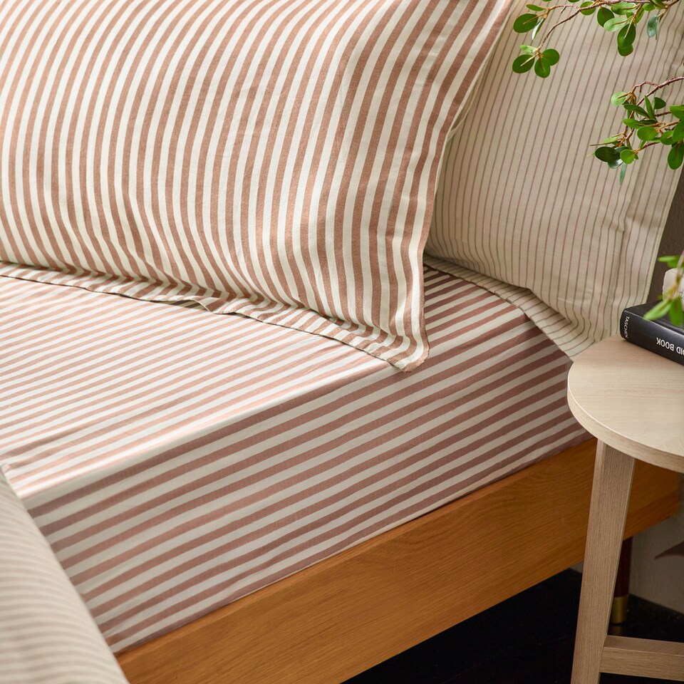 Yard Hebden Striped 100% Cotton Fitted Sheet