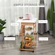 image 4 of HOMCOM Multi-Use Kitchen Trolley w/ Baskets, Drawer, Worktop, Brown