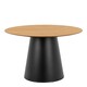 image 2 of Soli Round Dining Table in Oak and Black 120x75cm
