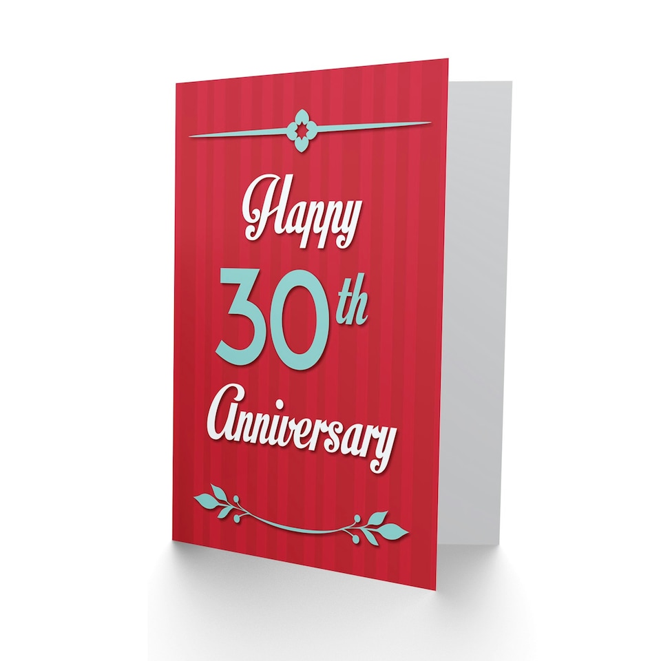 image 1 of Happy 30Th 30 Years Wedding For Wife Husband Anniversary Card