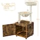 image 3 of Yaheetech Small Cat Litter Box Enclosure with Cat Tree Brown | Rustic Brown/Beige | One Size