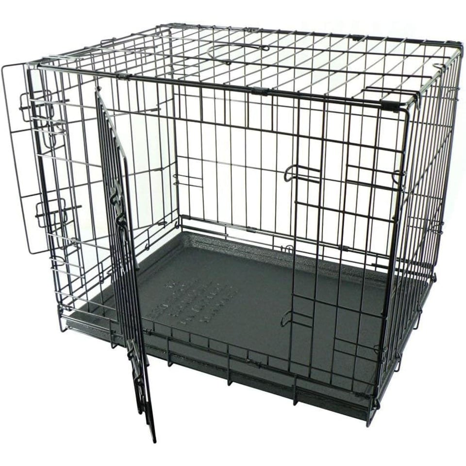 image 1 of Dogit 2-Door Dog Crate, Black Wire Home