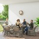 image 2 of Outsunny 6-Seater Rattan Set Aluminium Frame Grey