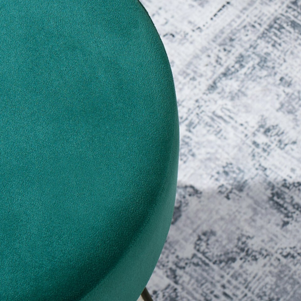 image 1 of OHS Matte Velvet Round Hairpin Stool Home Modern Decor Soft Plush Foot Rest Desk Vanity Chair