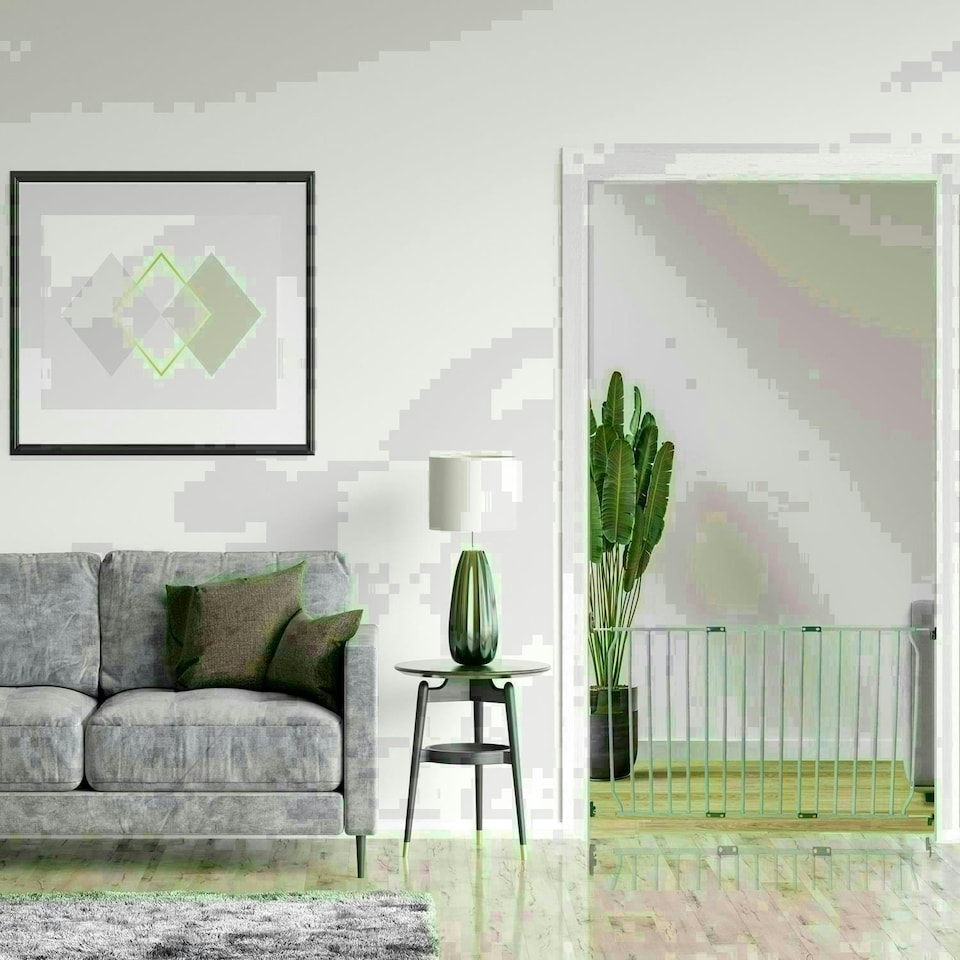 image 1 of Safetots Eco Screw Fit Baby Gate, Grey, 70cm - 80cm, Stair Gate for Toddler and Baby, Screw Fit Safety Barrier