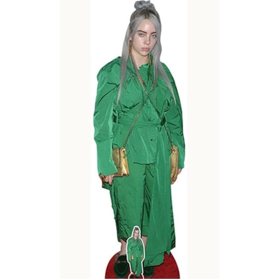 Billie Eilish Green Suit Gold Bag Lifesize Cardboard Cutout 161cm