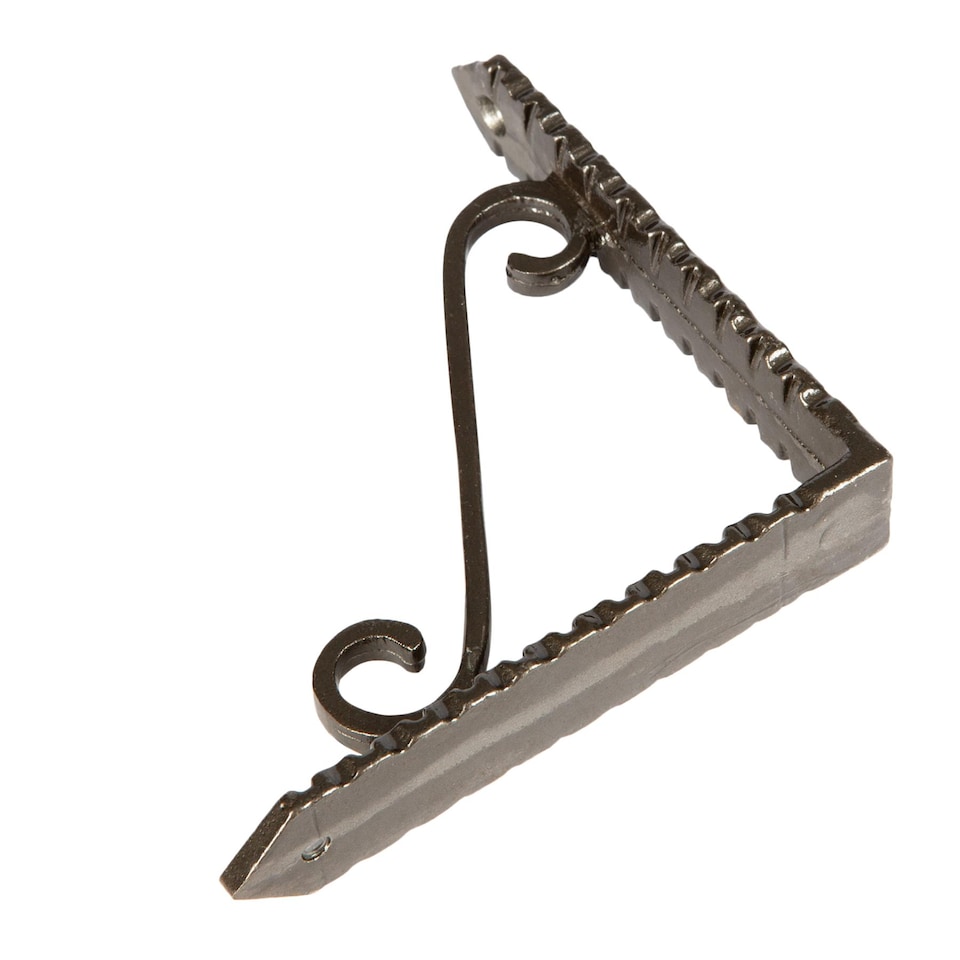 image 1 of Hammer & Tongs Notched Scroll Iron Shelf Bracket - D105mm - Raw