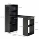 image 7 of HOMCOM 120cm Computer Desk Bookshelf Writing Table 6 Shelves Black